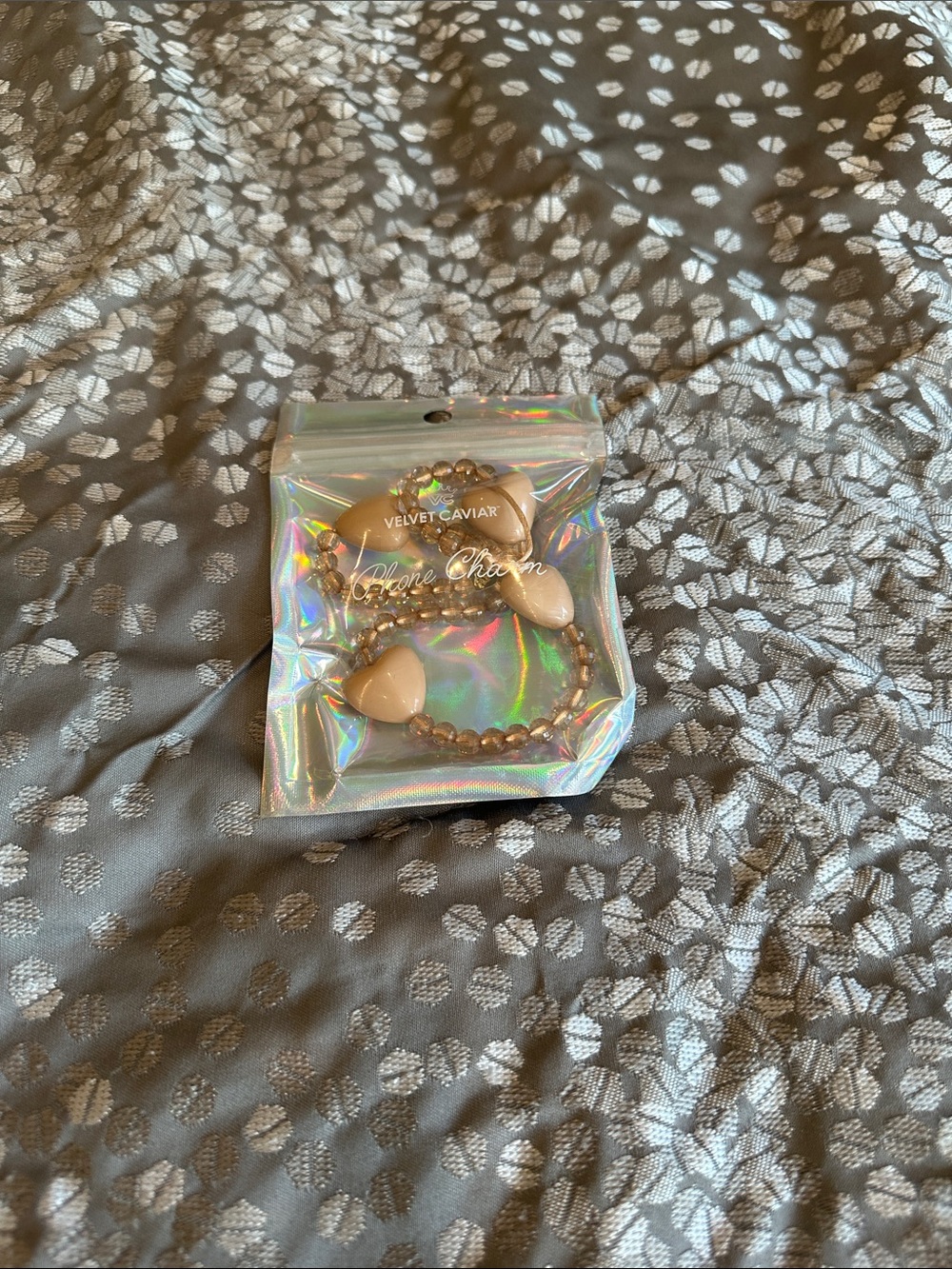 NWOT Velvet Caviar beige heart, iPhone charm bracelet never used